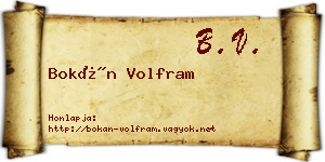 Bokán Volfram névjegykártya